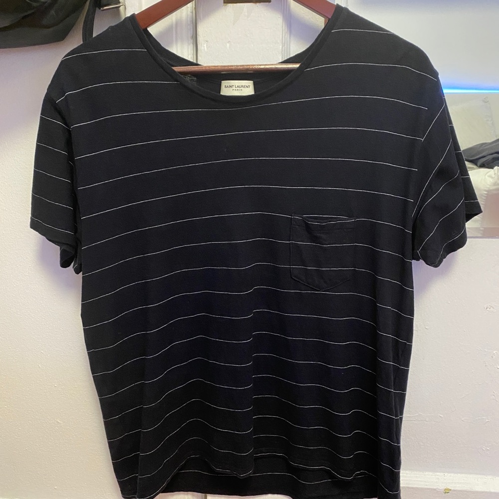 Saint Laurent Striped Pocket Tee
